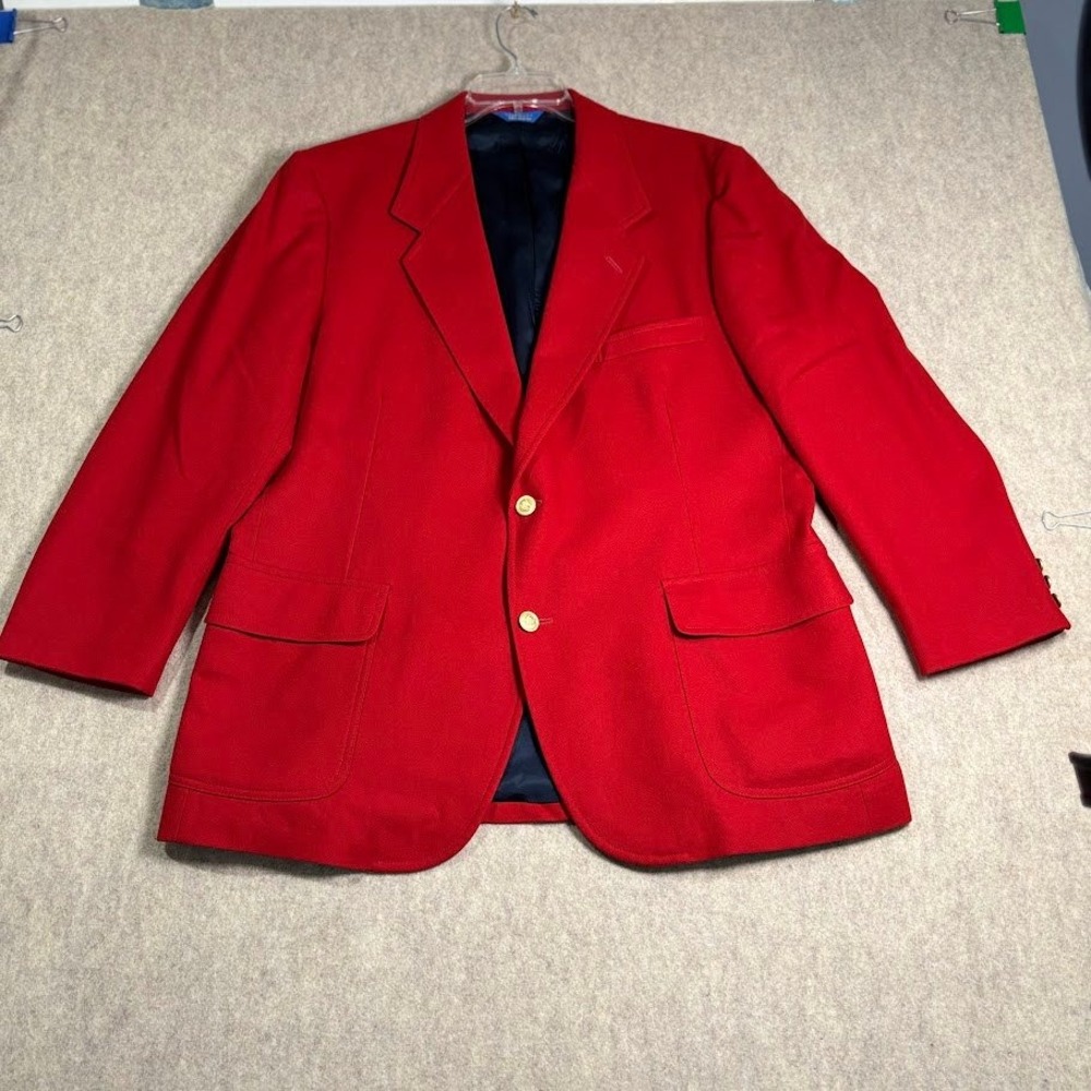 Pendleton Blazer Jacket Mens 46 Red Virgin Wool Sport Coat Classic Preppy USA